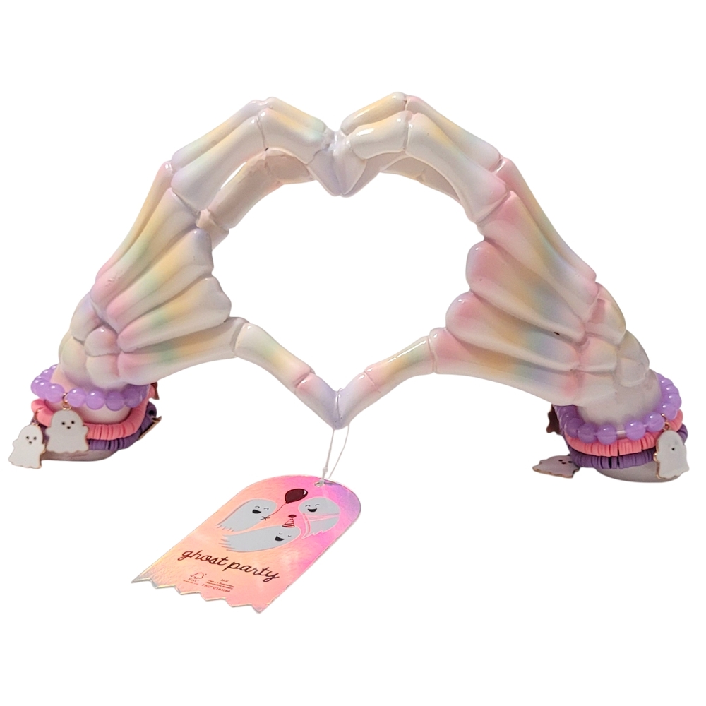 NEW Pastel Skeleton Heart Hands Kawaii Halloween Decor Summerween TikTok Viral